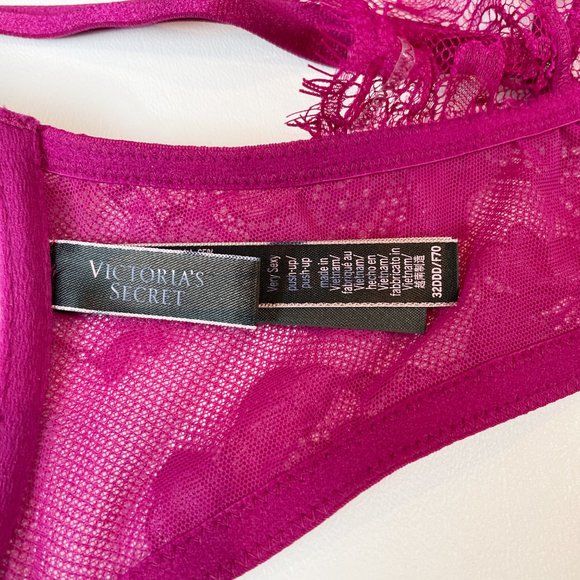 NWOT Victoria's Secret Bra 32DDD Very Sexy Push-Up Pink Lace Racerback - Picture 5 of 6